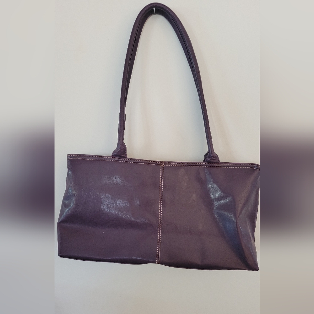 NICCI Elegant Purple Leather Tote Bag